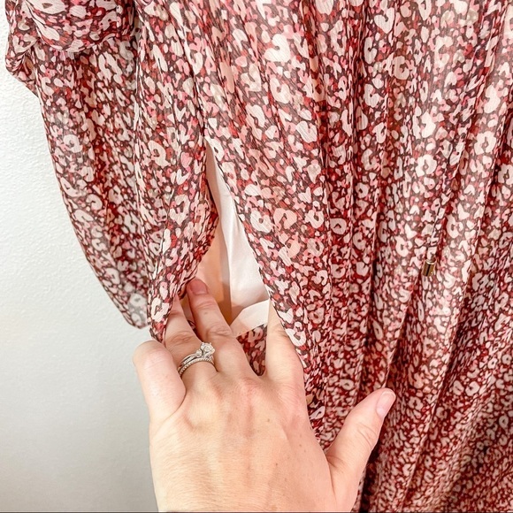 NWT Ted Baker Vallyy Boho Dress Draped Surplice V-Neck Long Sleeve Floral - Picture 8 of 16